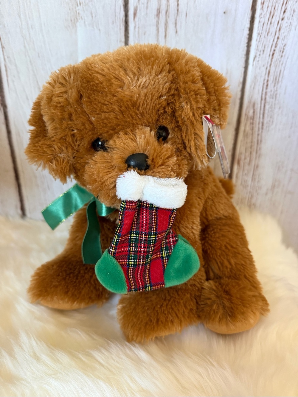 Ty Classic Stockin Puppy Dog Plush Christmas Stocking Carlton Cards Exclusive